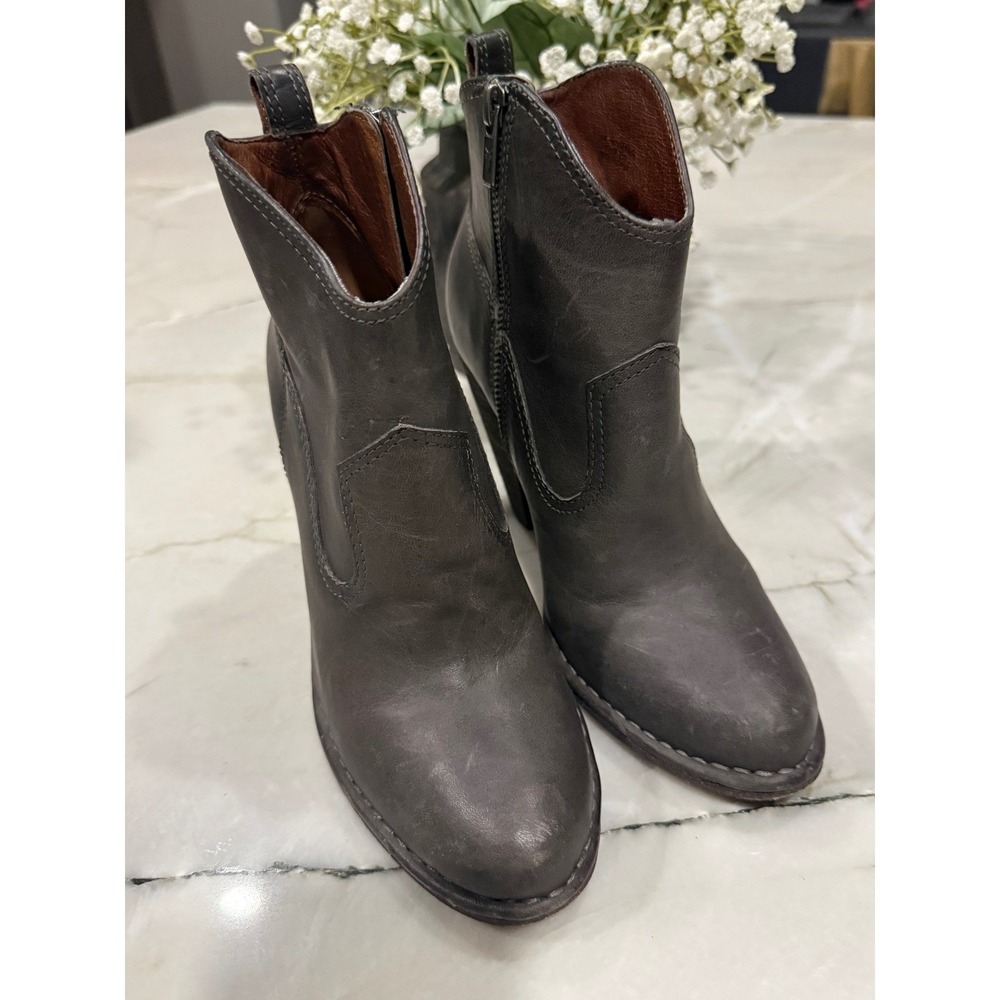 Frye Madeline Western Bootie Brown Leather Ankle Boots 8M 3470123-SMK